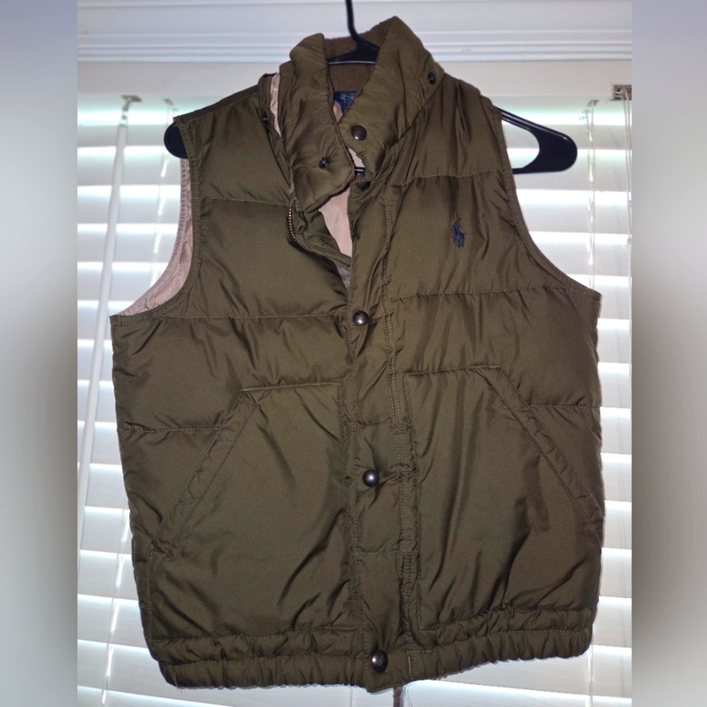 Polo Ralph Lauren Kids Olive Green Puffer Vest, New Without Tags